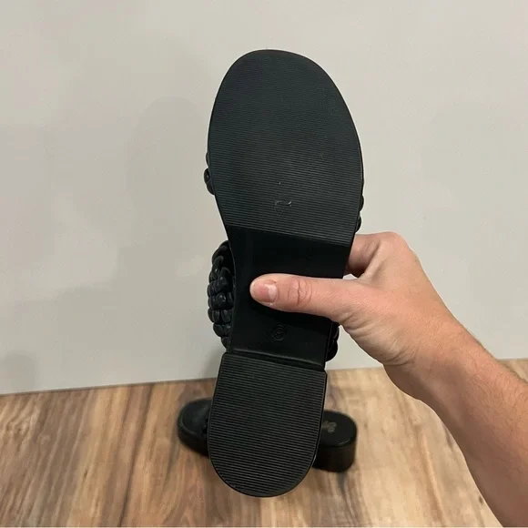 Anthropologie Seychelles Black Braided Platform Heeled Sandals - Picture 12 of 15